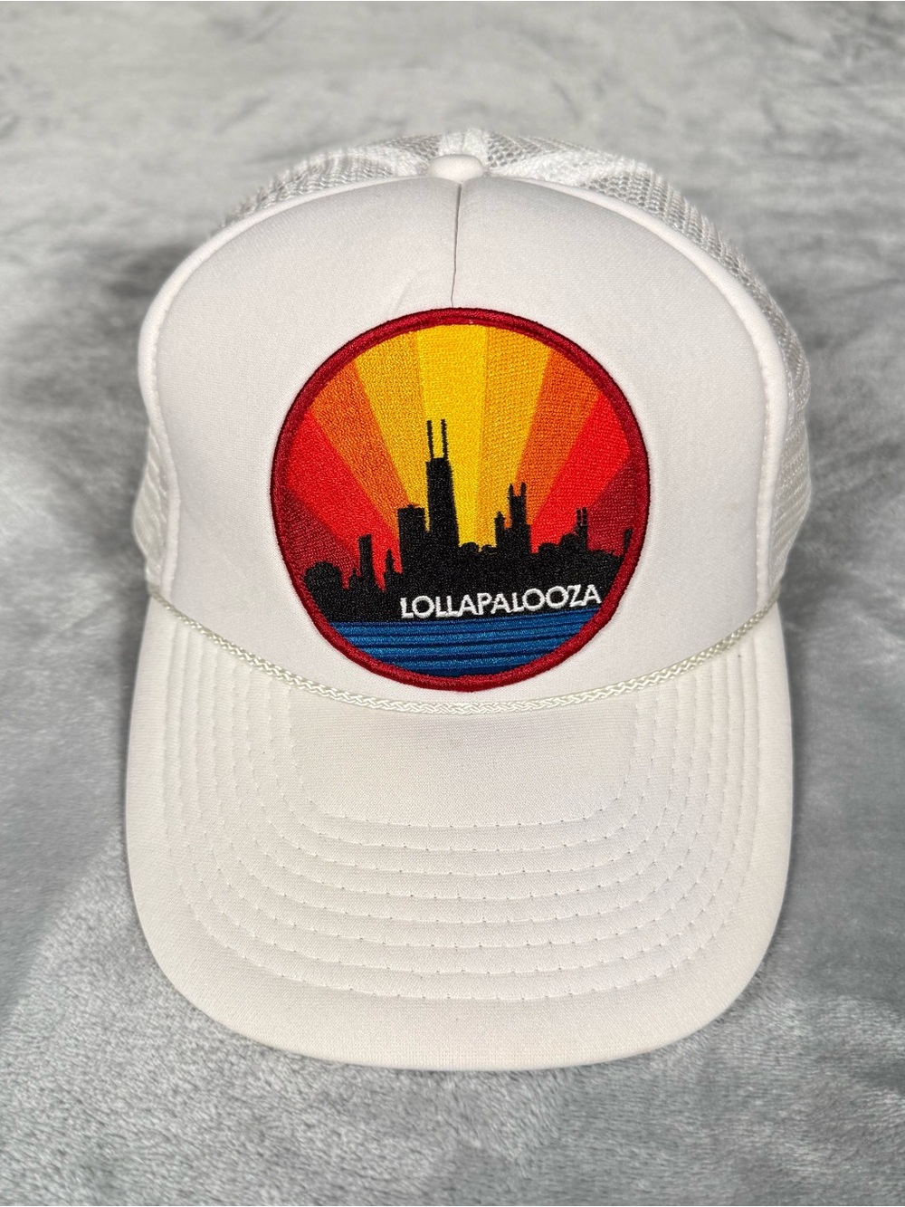Aviator Nation Lollapalooza Music Festival Trucker SnapBack Mesh Back White